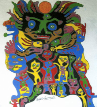 Œuvre contemporaine nommée « L'Africain et les autres (2009) », Réalisée par BAPTISTA ANTUNES .