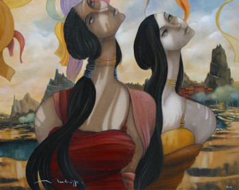 Œuvre contemporaine nommée « les soeurs indiennes », Réalisée par MENDRISSE