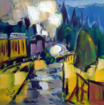 Œuvre contemporaine nommée « Départ du train pour les Rocheuses à Durango », Réalisée par ALAIN LE NOST