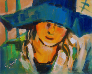 Œuvre contemporaine nommée « Le chapeau bleu », Réalisée par ALAIN LE NOST