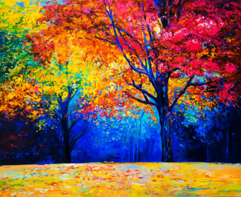 Forêt sur fonds de couleurs Sur le site d’ARTactif