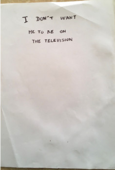 Œuvre contemporaine nommée « I don't want me to be on television », Réalisée par DAVID SROCZYNSKI