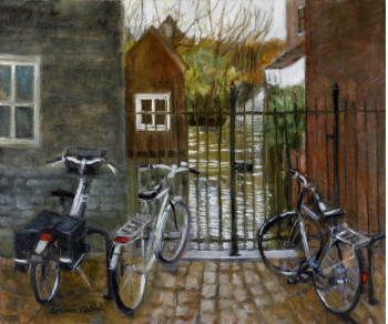 Œuvre contemporaine nommée « vélos!!!!à Brugges », Réalisée par CORINNE QUIBEL