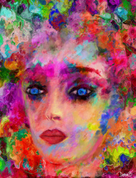 Œuvre contemporaine nommée « Blue eyes girl 2 », Réalisée par DORON B