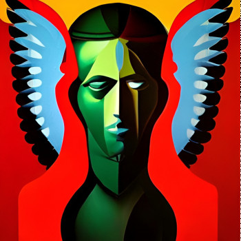 Œuvre contemporaine nommée « Archange Michael », Réalisée par MR O AND THE WORLD