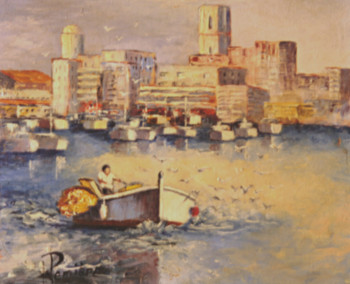 Œuvre contemporaine nommée « Marseille vieux port 2 », Réalisée par PATRICK LEMIERE