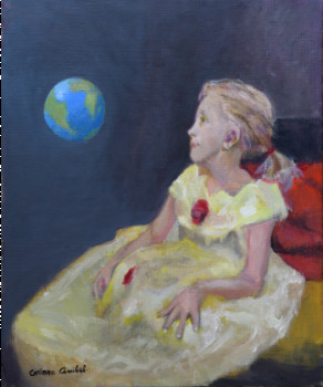 Œuvre contemporaine nommée « le rêve de la petite fille », Réalisée par CORINNE QUIBEL