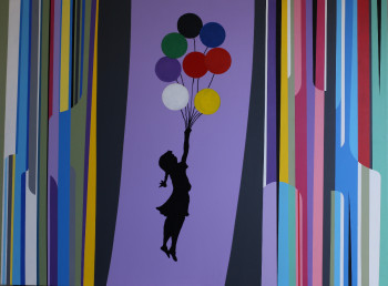 Œuvre contemporaine nommée « La petites filles aux ballons », Réalisée par PADDY