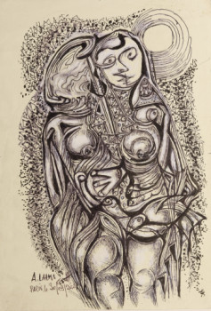 Œuvre contemporaine nommée « La femme et son apparat », Réalisée par A.LALMI
