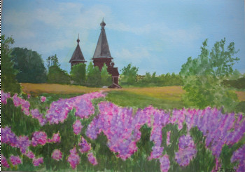 Œuvre contemporaine nommée « Chapelles dans un champ de fleurs », Réalisée par ANDRé FEODOROFF
