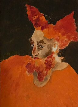 Œuvre contemporaine nommée « L'homme a la tête orange », Réalisée par PASTOR-BOINAY