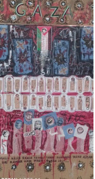 Œuvre contemporaine nommée « Stop bombing », Réalisée par ISABELLE DELEDDA
