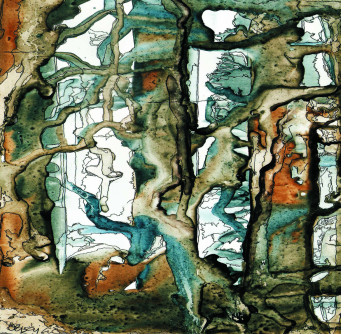 Œuvre contemporaine nommée « A travers bois », Réalisée par CATHERINE GAJAC