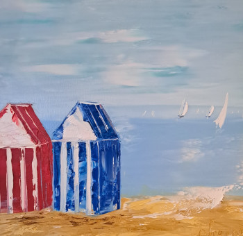 Œuvre contemporaine nommée « Cabanes de plages », Réalisée par CHOUPITA