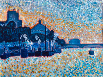 Œuvre contemporaine nommée « La Seine à Paris au petit matin », Réalisée par FRANçOIS ROCHET