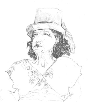 Œuvre contemporaine nommée « Dame au chapeau 1 », Réalisée par VALERIE ABADIE