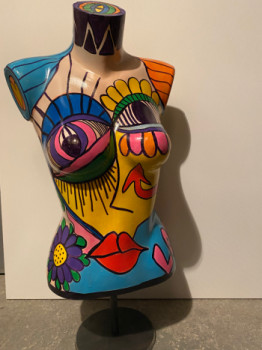Œuvre contemporaine nommée « Pop art buste », Réalisée par VALéRIE RIOU
