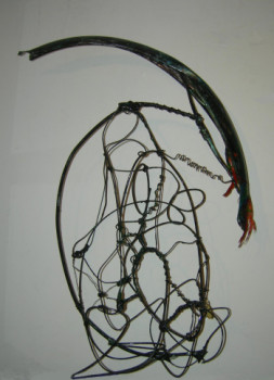 Œuvre contemporaine nommée « sculpture calligraphique ornithologique », Réalisée par ADRIENNE JALBERT