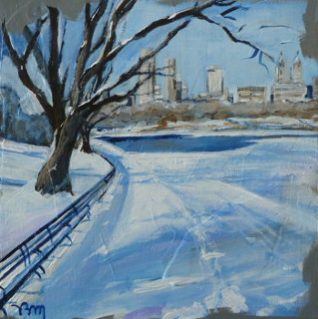 Œuvre contemporaine nommée « Snow in Central Park », Réalisée par BONNEAU-MARRON